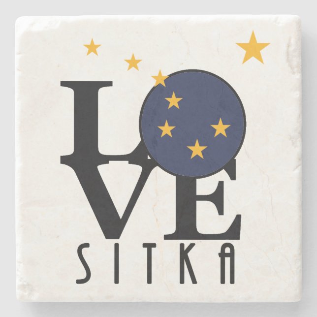 LIEBE Sitka Alaska Steinuntersetzer (Vorderseite)