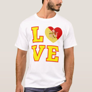 LIEBE Sizilien Sizilian Trinacria als O in der Lie T-Shirt