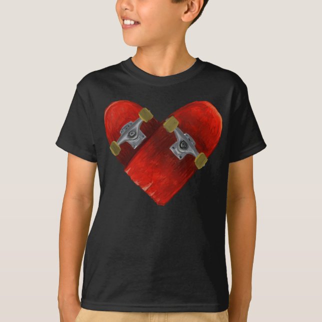 Liebe-Skateboarding-Design T-Shirt (Vorderseite)