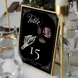 Liebe Skeleton Hand Rose Halloween Gotische Hochze Tischnummer