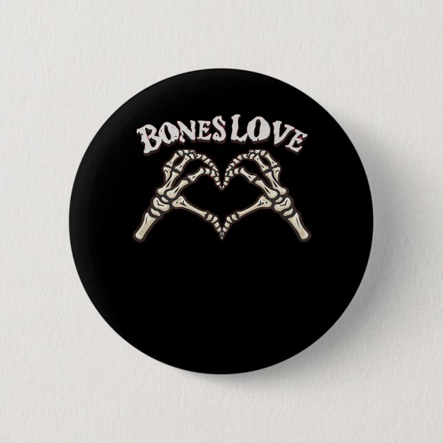 Liebe Skeleton Handklassik Button (Vorderseite)