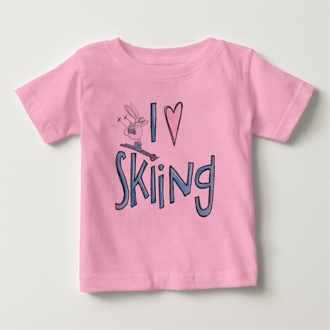 Liebe Ski Kids niedliches Skihemd Baby T-shirt (Vorderseite)