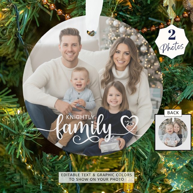 Liebe Skript-Foto für eine Familie - Vorname - ben Ornament (Von Creator hochgeladen)