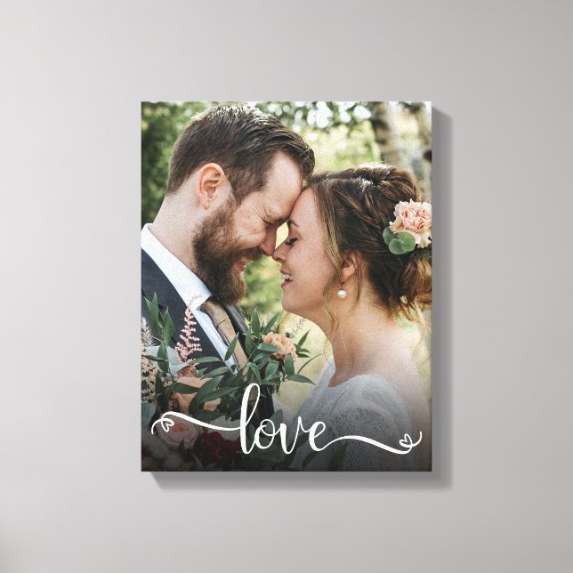 Liebe Skript Hochzeit Foto Canvas drucken Leinwanddruck (Vorderseite)