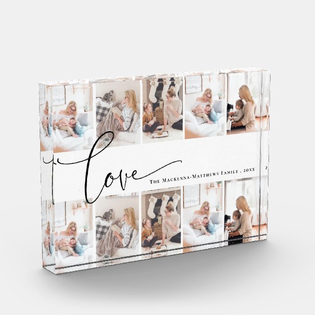 Liebe-Skript Monogram-benutzerdefinierte BildColla Fotoblock (Links)