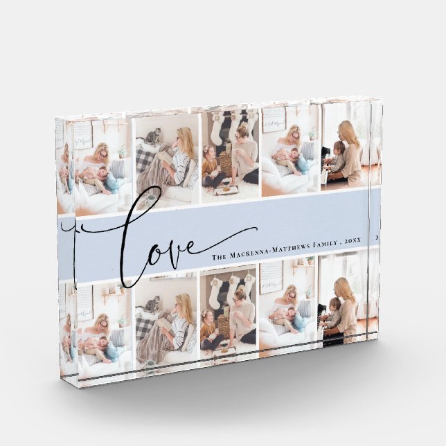 Liebe-Skript Monogram-benutzerdefinierte BildColla Fotoblock (Links)