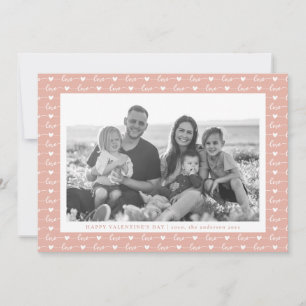 Liebe Skript Muster Valentine's Day Foto Feiertagskarte