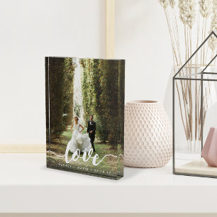 Liebe Skriptüberlagerung   Personalisiertes Hochze Fotoblock