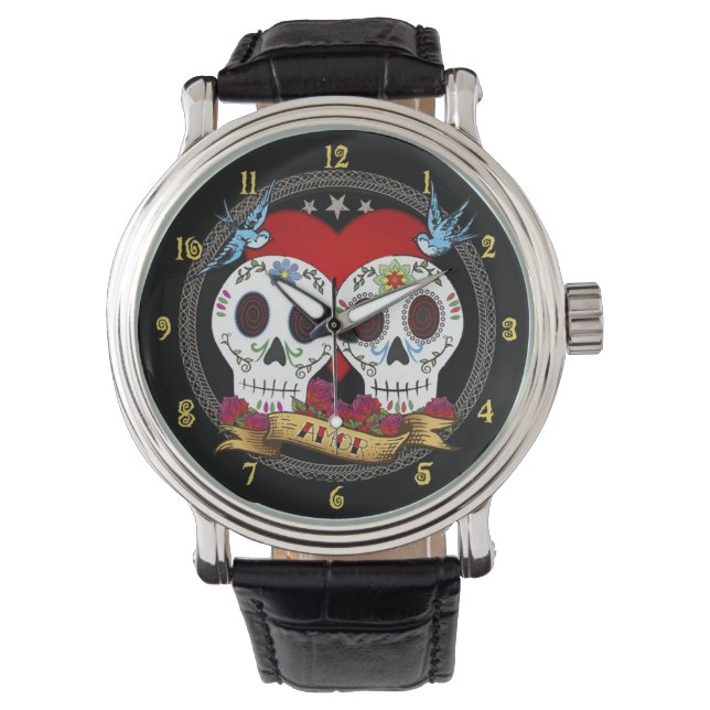 Liebe Skulls beobachten Armbanduhr (Vorderseite)