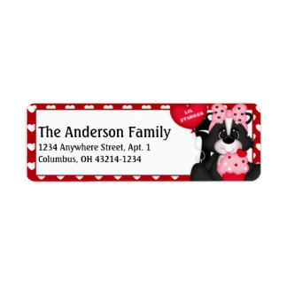 Liebe Skunk Valentine's Day Address Labels d1