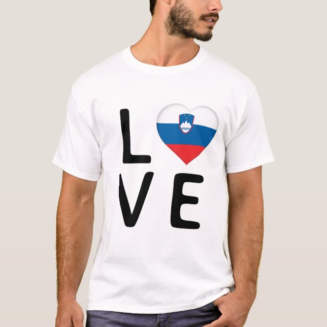 Liebe - Slowenische Flagge T-Shirt (Vorderseite)