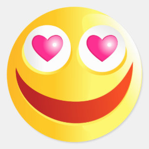 Liebe Smilie Runder Aufkleber