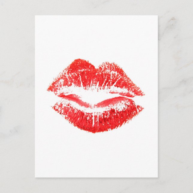 Liebe, Smooches, Küsse, Lippen Postkarte (Vorderseite)