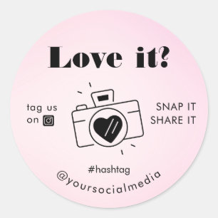 Liebe-Snap-Tag "Social Media Camera freigeben" Runder Aufkleber