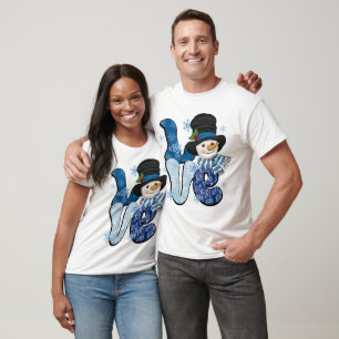 Liebe Snow Winter Snowman Urlaub T-Shirt