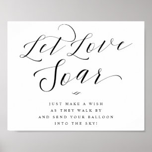 Liebe Soar Balloon senden SkriptWedding-Zeichen ge Poster