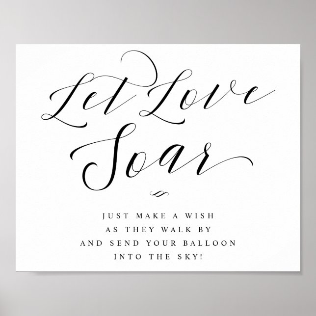 Liebe Soar Balloon senden SkriptWedding-Zeichen ge Poster (Vorne)