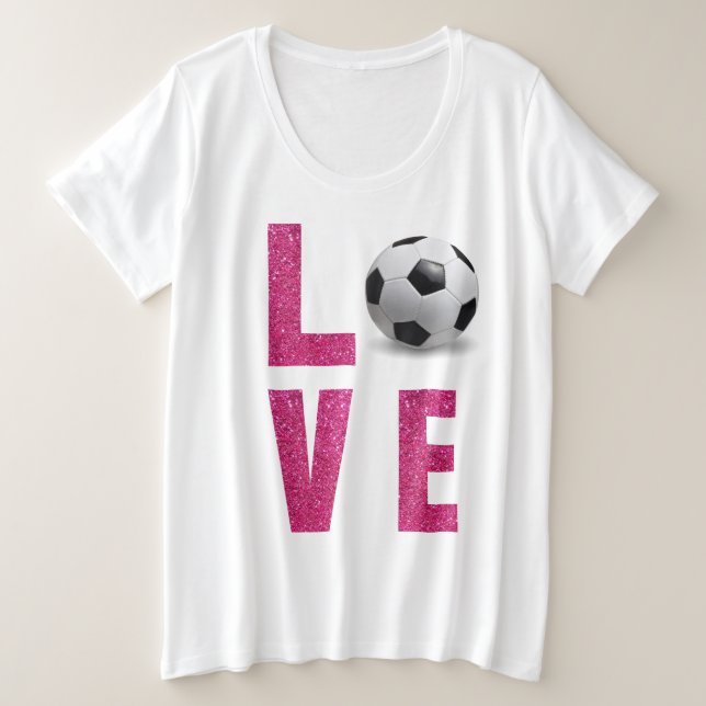 Liebe Soccer Große Größe T-Shirt (Design vorne)