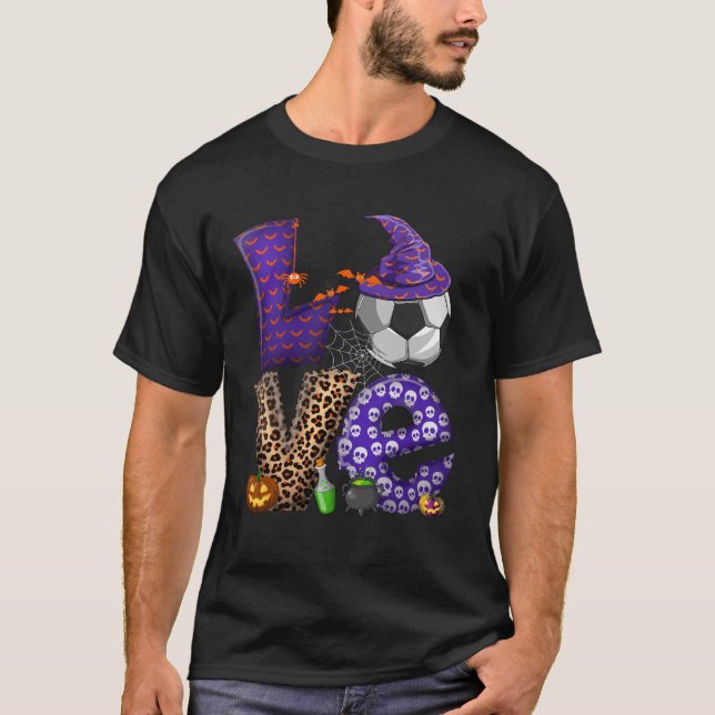 LIEBE Soccer Happy Halloween T-Shirt (Vorderseite)