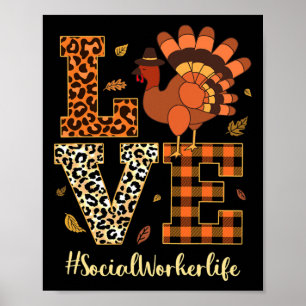 Liebe Social Worker Life Erntedank Herbst Poster