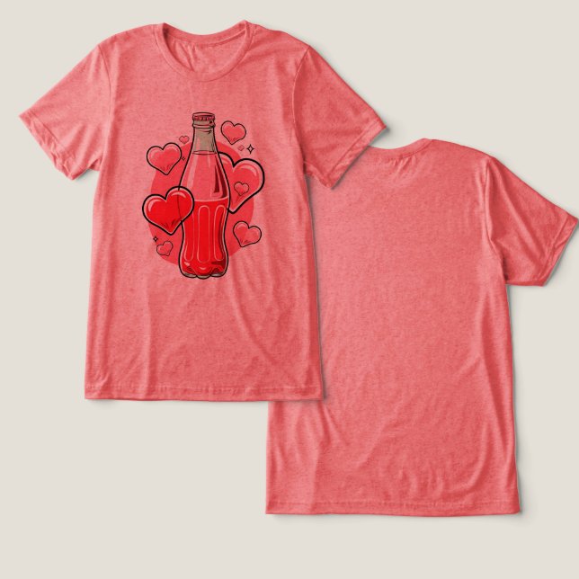 Liebe Soda Tri-Blend Shirt (Design Vorderseite & Rückseite)