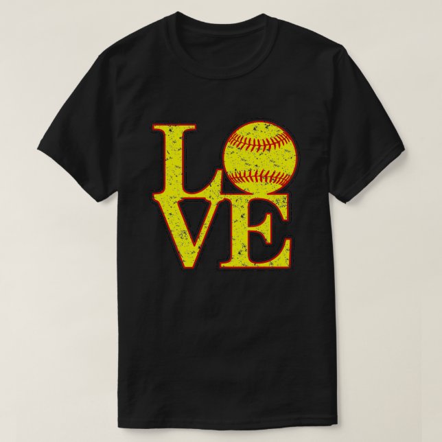 Liebe Softball erschüttert digitale Kunst T-Shirt (Design vorne)