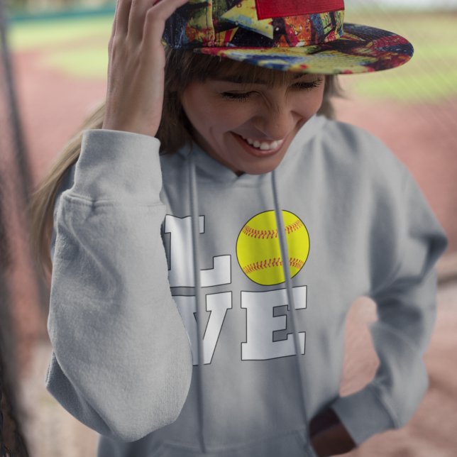LIEBE Softball Fastfeld Softball Player oder Coach Hoodie (Von Creator hochgeladen)