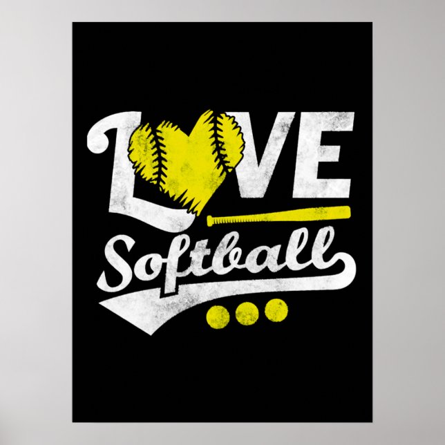 Liebe Softball für Teen Girls, Women Niedlich Soft Poster (Vorne)