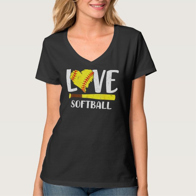 Liebe Softball Graphic Sprichwort T-Shirt für Teen (Vorderseite)