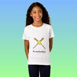 Liebe Softball Hashtag Slogan Sport T-Shirt