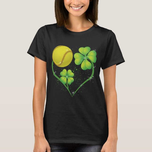 Liebe Softball Kleeblatt C Saint Patrick's Day Men T-Shirt (Vorderseite)