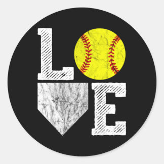 Liebe Softball Mama Vater Runder Aufkleber