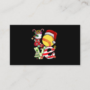 Liebe Softball Weihnachtsmannmütze Teen Girls Frau Visitenkarte