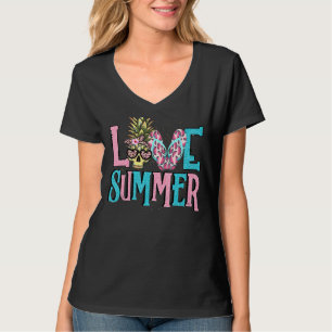 Liebe Sommer Ananas Skull Wassermelon Sommer Fru T-Shirt