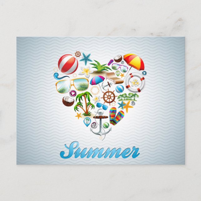 Liebe Sommerdesign Postkarte (Vorderseite)
