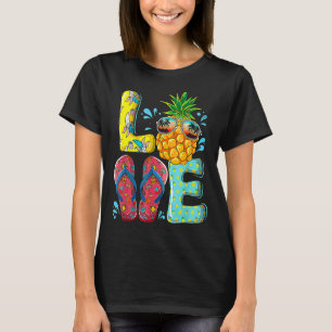 Liebe Sommerkippen Flops Ananas Tropische Früchte T-Shirt