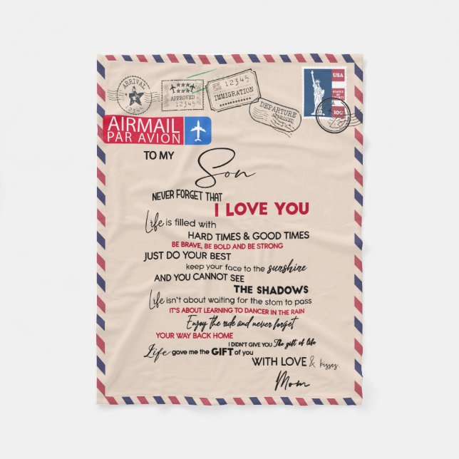 Liebe Son| Zu meinem Sohn nie vergessen, dass ich  Fleecedecke (Vorderseite)