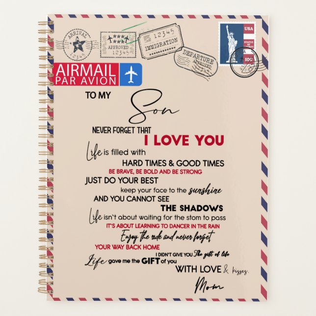 Liebe Son | Zu meinem Sohn nie vergessen, dass ich Planer (Vorderseite)