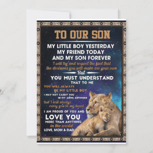 Liebe Son   Zu unserem Sohn stolz auf Sie und Lieb Einladung