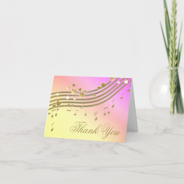 Liebe Song Notes Vielen Dank Dankeskarte (Vorderseite)