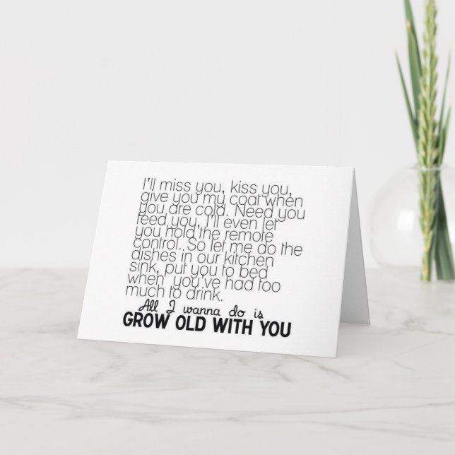 LIEBE SONG WOLLTE, ALT MIT IHNEN ZU WACHSEN U KARTE (Vorderseite)