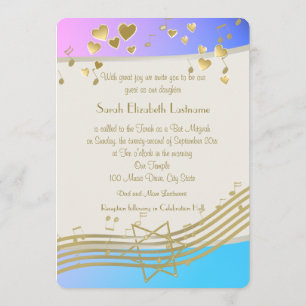 Liebe Songs Bat Mitzvah Einladung