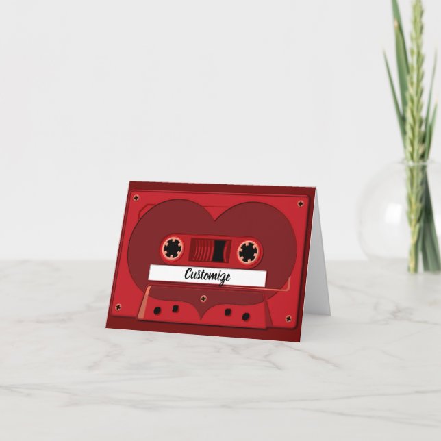 Liebe Songs Mix Tape Note Card Karte (Vorderseite)