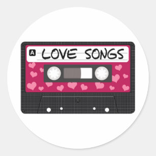 Liebe Songs Tape Runder Aufkleber