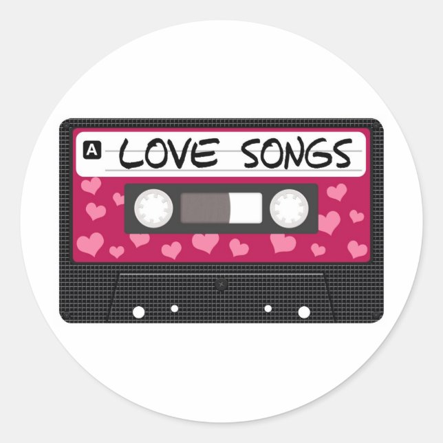 Liebe Songs Tape Runder Aufkleber (Vorderseite)