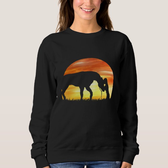 Liebe Sonn-Schattenmädchen mit Pferd Sweatshirt (Vorderseite)