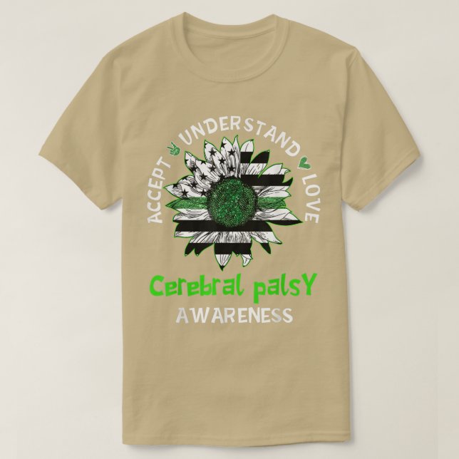 Liebe Sonnenblumen Cerebral Palsy Aw T-Shirt (Design vorne)