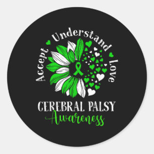 Liebe Sonnenblumen Cerebral Palsy Cp Runder Aufkleber