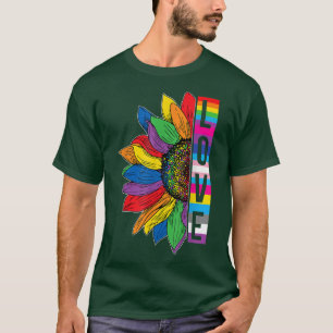 Liebe Sonnenblumen LGBTQ-Regenbogenflagge Gay Prid T-Shirt