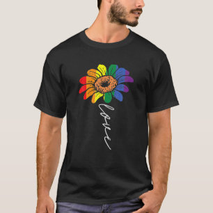 Liebe Sonnenblumen LGBTQ-Regenbogenflagge Gay Prid T-Shirt